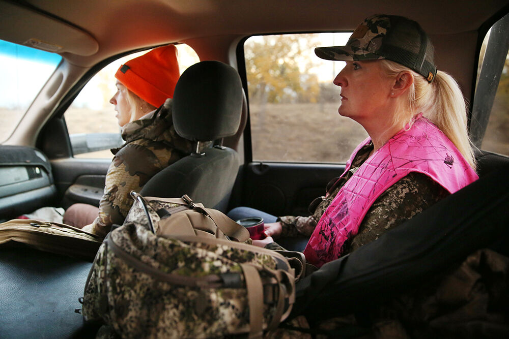 Susan Bates, right, and Tobey Schmidt were paired together to hunt